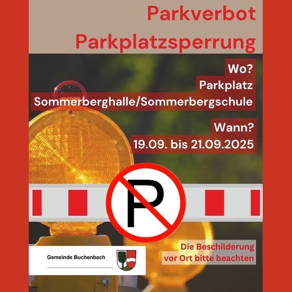 Bild zur Parkplatzsperrung