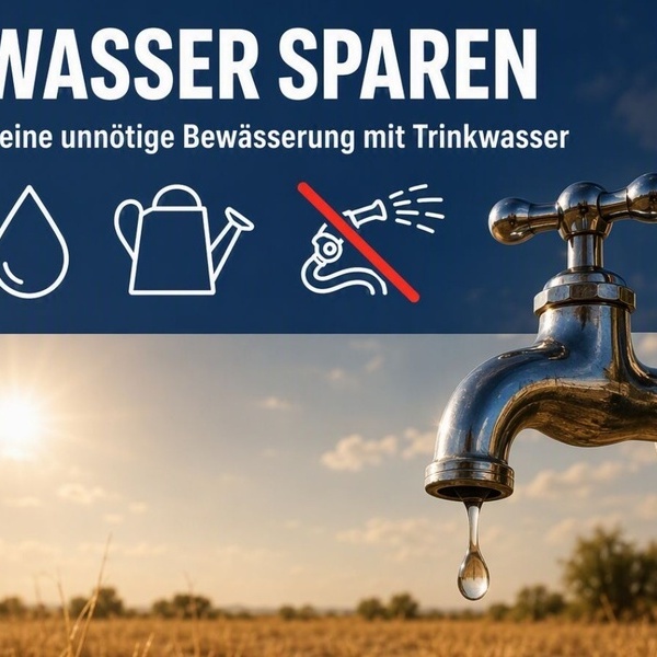 tropfender Wasserhahn zum Aufruf Wassersparen, KI generiert
